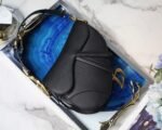 Dior Saddle Bag Fake in Black Grained Calfskin - Image 10
