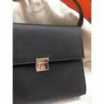 Black replica Hermes Clic wallet with strap - Image 3