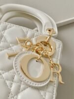 Dior Lady Dior Micro Bag Knockoff in White Cannage Lambskin - Image 6