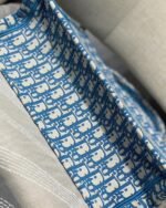 Dior Medium Book Tote Bag Knockoff in Blue Oblique Embroidery - Image 2