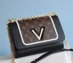 Louis Vuitton Twist MM Canvas Trompe loeil Braid Bag In Black - Image 4