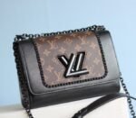 Louis Vuitton Epi Leather Twist MM Canvas Trompe loeil Braid Bag In All Black