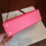 Rose Lipstick Chevre Faux Designer Hermes Kelly 20CM Bag - Image 3