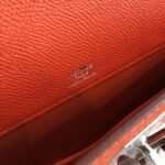 Orange Epsom Knockoff Hermes Kelly Cut Clutch Bold Handbag - Image 4