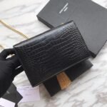 Yves Saint Laurent ‘Medium Monogram Sunset’ Croc Embossed Leather - Image 9