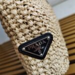 Prada Small Crochet Tote Bag Knockoff in Beige Raffia-effect Yarn - Image 9
