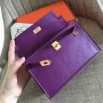 Cyclamen Swift Fake Hermes Kelly Pochette Feminine Clutch - Image 4