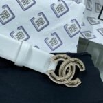 Chanel Red Patent Leather CC Logo Belt - Image 6