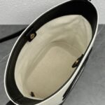 Top Quality Fake Celine Small Bucket Cuir Triomphe In White Textile - Image 5