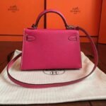 Rose Red Epsom Copy Faux Hermes Kelly 20cm Handbag - Image 2