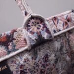 Dior Large Book Tote Bag Fake in Pink KaleiDiorscopic Embroidered Cotton - Image 6