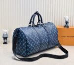 LV Monogram Shadow Keepall Bandouliere 50 In Navy River Blue - Image 2