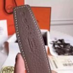 Fake Hermes Kits belt in grey epsom with Constance buckle - Image 7