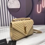 Fake Saint Laurent College Medium Chain Bag Beige - Image 6