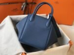 Copy Hermes Lindy 30cm bag in blue agate shade - Image 7