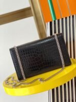 Replica Saint Laurent Kate Medium Tassel Bag Noir Crocodile-embossed Leather - Image 3