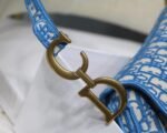 Dior Saddle Bag Fake in Cornflower Blue Dior Oblique Embroidery - Image 2