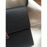 Black replica Hermes Clic wallet with strap - Image 4