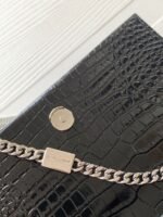 Fake Saint Laurent Kate Small Tassel Bag Noir Crocodile-embossed Leather - Image 8