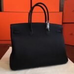 Black Replica Hermes Birkin 40cm Oversized Handbag - Image 5