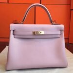 Rose Dragee Swift Knockoff Hermes Kelly Retourne 32cm Purse