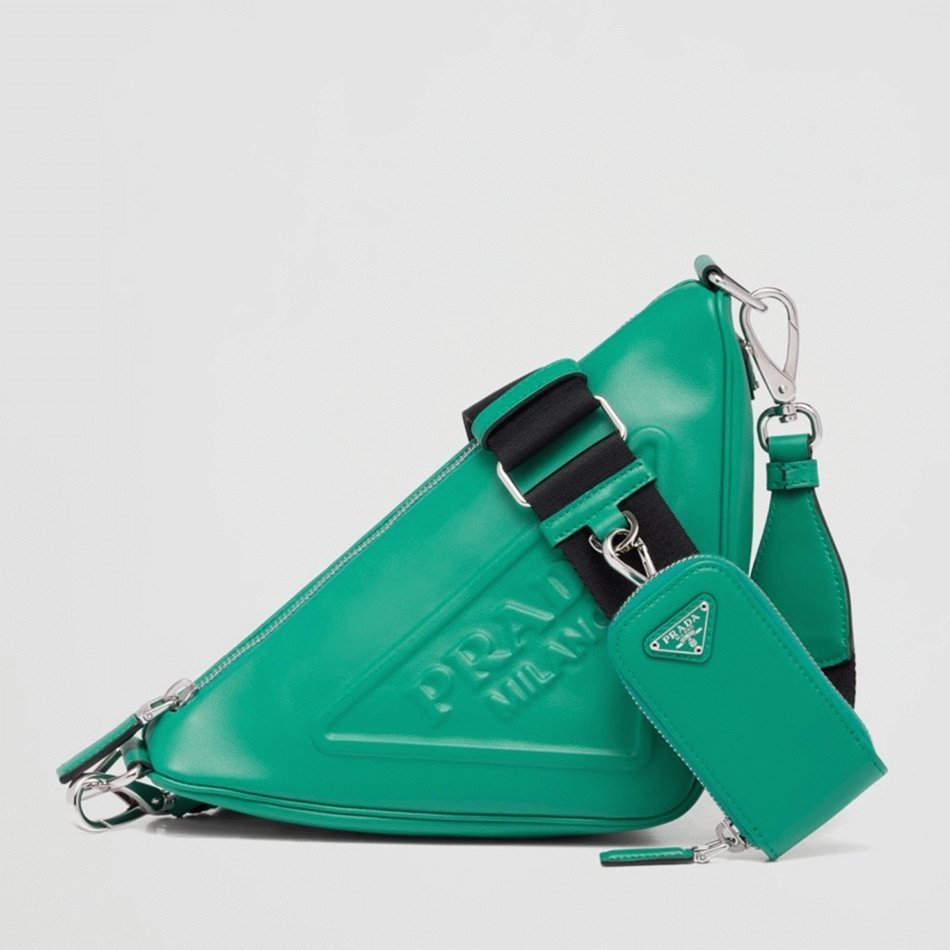 9BF0FA14-BA06-00B5-99FC-AE303F1DCED1.jpg Prada Triangle Shoulder Bag Knockoff in Green - Image 1