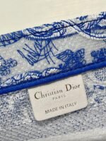 Dior Large Book Tote Bag Fake in Blue Transparent Toile de Jouy Canvas - Image 7