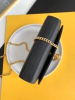 KATE SMALL CHAIN BAG WITH TASSEL IN CROCODILE-EMBOSSED SHINY LEATHER - Image 7