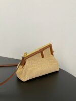 Top Quality Fake Fendi First Small Bag in Natural Raffia Straw - Image 8