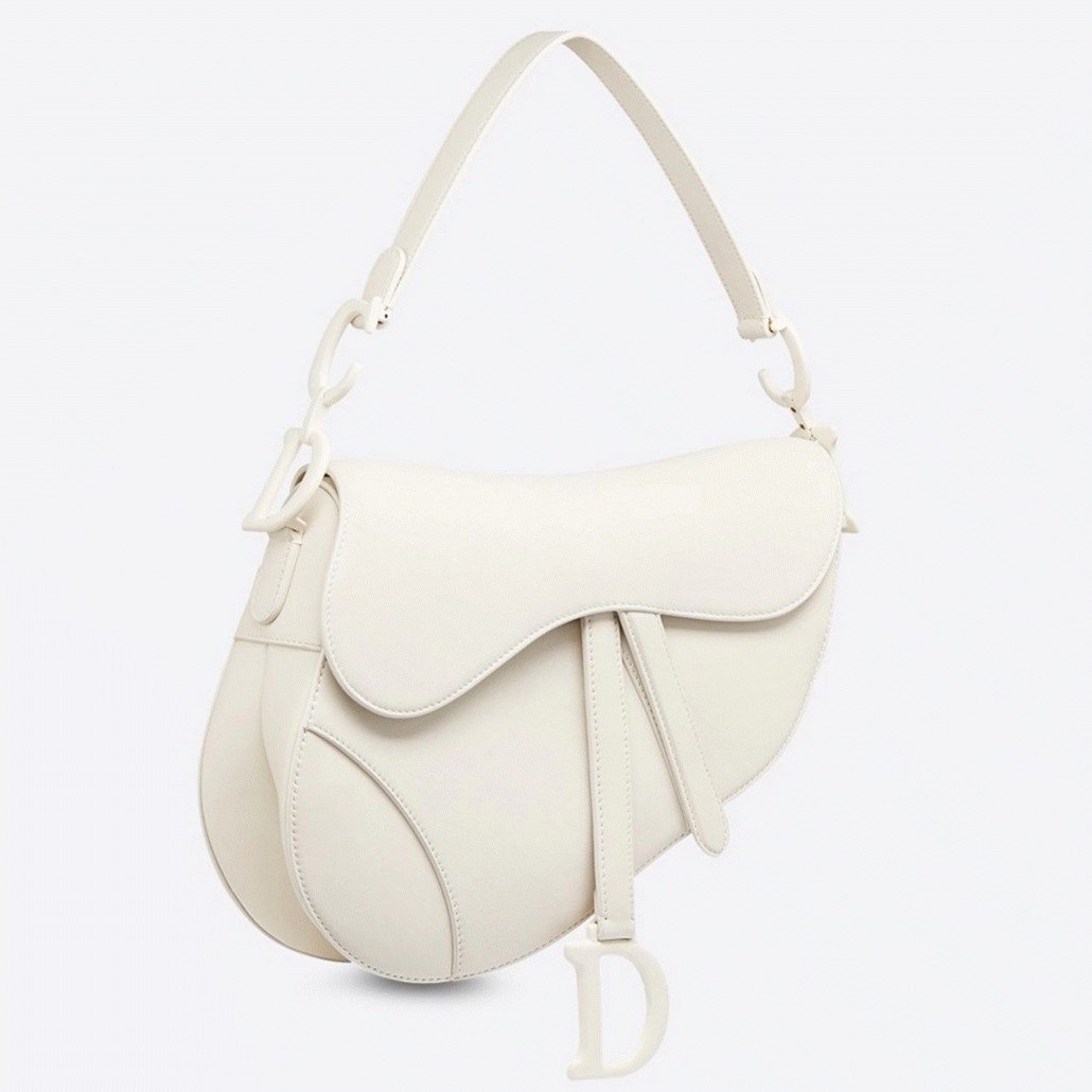 9C3FC366-B618-D93E-2EB6-D78C4FD39518.jpg Dior Saddle Bag Fake in White Ultramatte Calfskin - Image 1