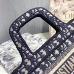 Dior Mini Book Tote Bag Fake in Blue Dior Oblique Embroidery - Image 6