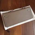 Etoupe Epsom Knockoff Hermes Kelly Cut Clutch Stylish Purse - Image 5