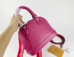 Louis Vuitton Epi Leather Alma BB Handbag In Pondichery Pink With Jacquard Strap - Image 9
