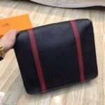 Black Knockoff Hermes Bicolor Steve Messenger Bag - Image 4