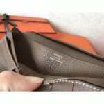 Taupe Clemence Fake Luxury Hermes Bearn Wallet - Image 8