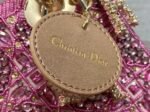 Dior Lady Dior Mini Chain Bag Fake in Satin with Pink Resin Pearl Embroidery - Image 5