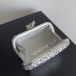 Fake Bottega Veneta Knot Minaudiere Clutch Silver Intreccio - Image 2