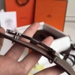 Fake Hermes Kits belt in grey epsom with Constance buckle - Image 8