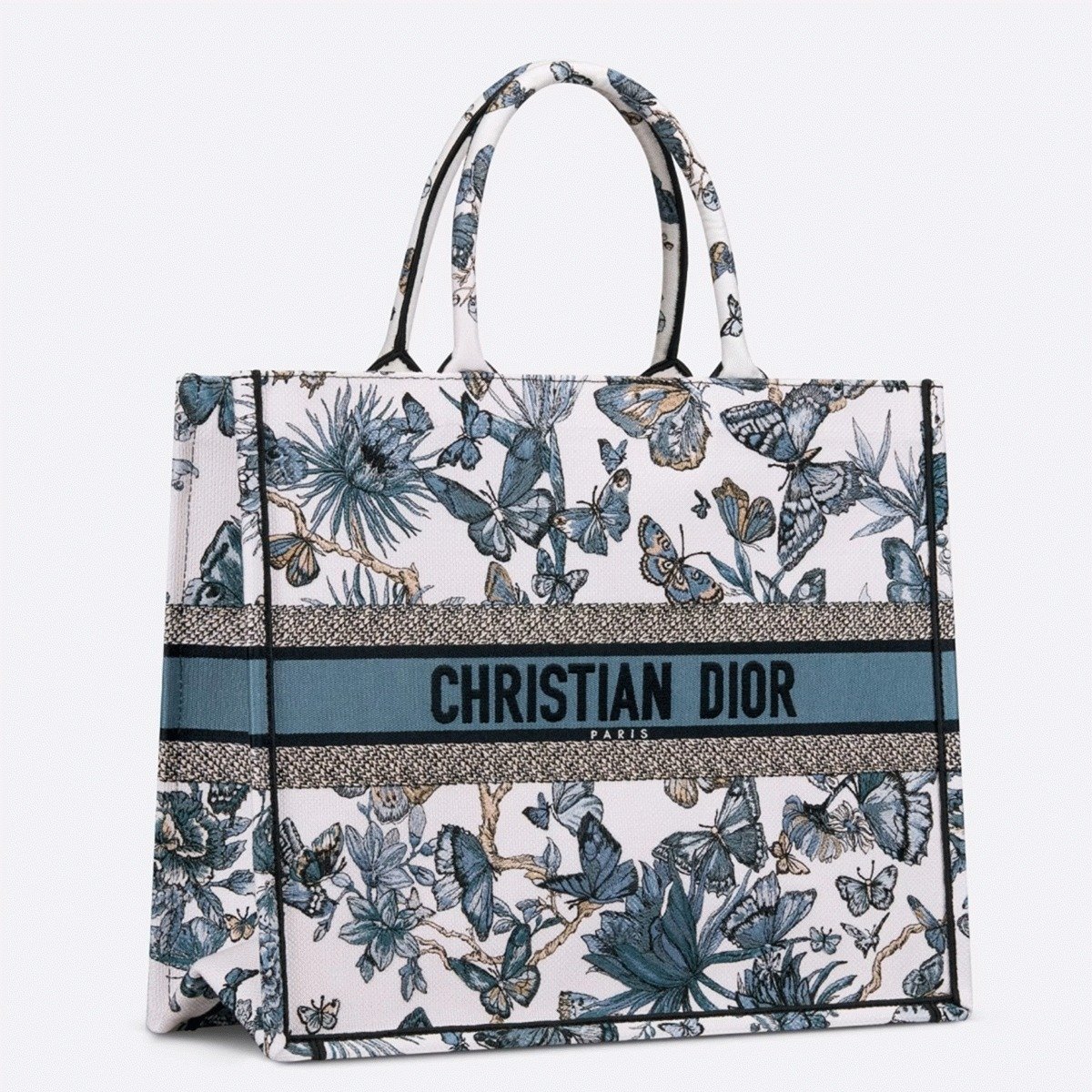 9D6021CB-F7CB-64B0-CD49-D3523310BE31.jpg Dior Large Book Tote Bag Replica in White and Blue Toile de Jouy Mexico Embroidery - Image 1