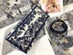 Dior Lady D-Lite Medium Bag Knockoff in Blue Toile de Jouy Embroidery - Image 3