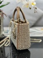 Dior Lady Dior Mini Chain Bag Replica in Square with Strass and Beads - Image 9