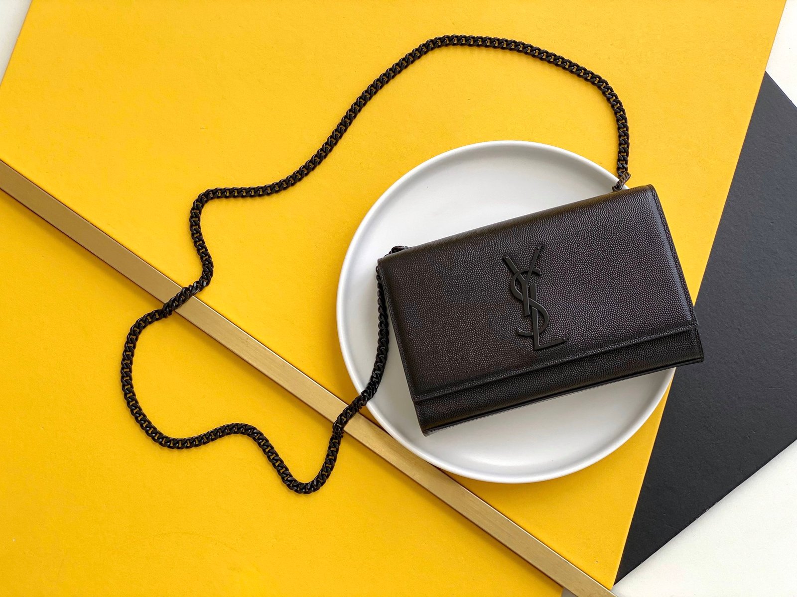 9E16C33B-8514-0C7A-A34F-71A64C7D5672.jpg KATE SMALL CHAIN BAG IN GRAIN DE POUDRE EMBOSSED LEATHER - Image 1