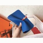 Blue piment leather fake Hermes Dogon duo wallet - Image 8