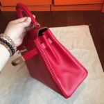 Red Epsom Replica Hermes Kelly 32cm Sellier Classic Bag - Image 4