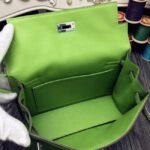 Green Swift Leather Top Replica Hermes Kelly Danse Convertible Bag - Image 4