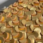 Fake Bottega Veneta Knot Minaudiere Clutch Gold Sequins - Image 6