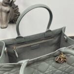Dior Medium Book Tote Bag Replica with Strap in Grey - Image 6