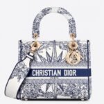 Dior Lady D-Lite Medium Bag Knockoff in Blue Multicolor Rêve d Infini Embroidery