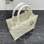 Dior Small Book Tote Bag Knockoff with Strap in White - Image 2
