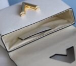 Louis Vuitton Epi Leather Twist MM Bag In Optic White With Jacquard Strap - Image 8